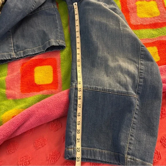 Anthropologie PILCRO The Izzie Relaxed Pull-On Barrel Denim Jeans Pants Size L P - Picture 11 of 11